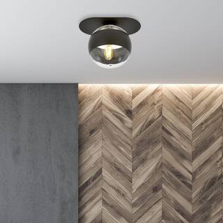 Plaza 1 Sort/Stribe loftslampe - Ø14 cm, E14, 230V, uden lyskilde