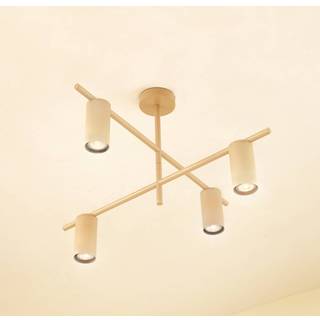 Lindby loftlampe Marilou, beige, 4 lyskilder, Ø 70 cm
