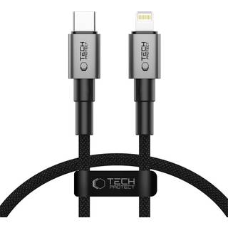 Tech-Protect UltraBoost DNA Lightning-kabel - PD 27W/3A, 25cm - Jerngrå