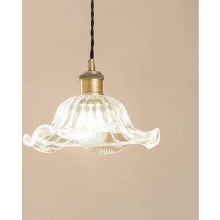 Glas hængelampe Ludowika Lindby, dæmpbar, Klar/gennemsigtig, Stue/spisestue, Glas, Antik