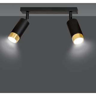 Hiro 2 Sort/Guld loftslampe - GU10, 230V, uden lyskilde