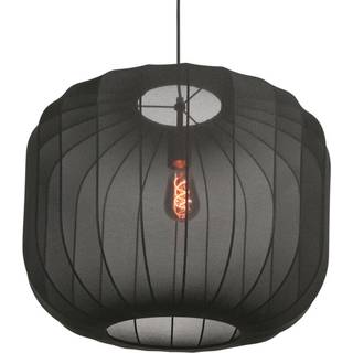 Japandi pendellampe sort med stofskærm 55 cm - Sable