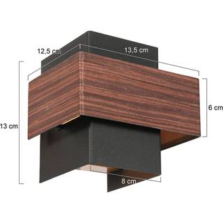 LED-væglampe Muro 3367, trælook, op/ned, G9, 2.700 K