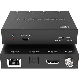 NÖRDIC HDMI eARC SPDIF lydforlænger over CAT6-kabel 100m