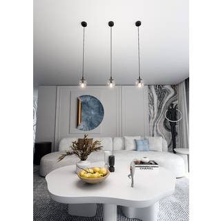 Cosmo 1 Sort/Transparent pendellampe - Ø14 cm, E14, 230V, uden lyskilde
