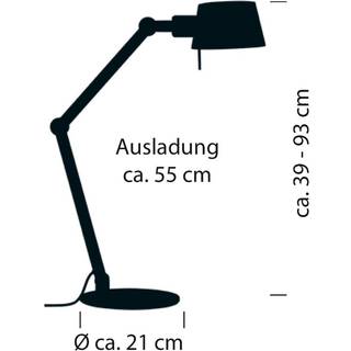 Medo skrivebordslampe, sandfarvet, højde 93 cm, E27