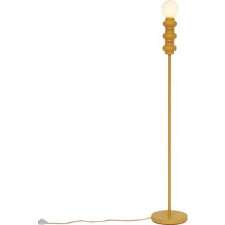 Retro gulvlampe sennepsgul med mat glas - Fedde