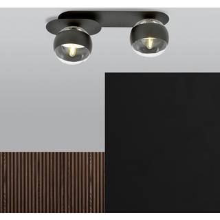 Plaza 2 Sort/Stribe loftslampe - Ø14 cm, E14, 230V, uden lyskilde