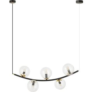 Ritz 5 Sort/Transparent pendellampe - Ø14 cm, E14, 230V, uden lyskilde