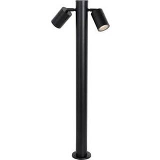 Stående udendørslampe sort 80 cm IP44 Justerbar 2-lys - Duo