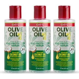 ORS OLIVE OLIE VARME BESKYTTELSE Hårserum tilført kokosnøddeolie til genoprettende glans 6.0 ounce (pakke med 3)
