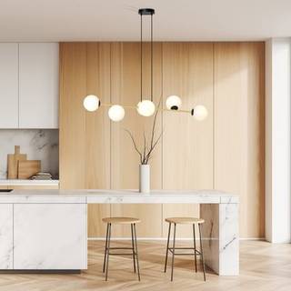 Gravity 6 Sort/Opal pendellampe - Ø14 cm, E14, 230V, uden lyskilde