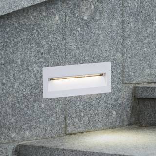 Lucande LED-vægindbygningslampe Loya, 23 x 8 cm, hvid, IP54