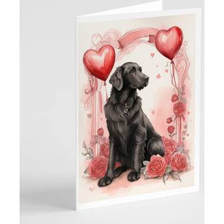 Caroline's Treasures DAC4438GCA7P Flatovertrukket retriever Valentine Roses lykønskningskort Pakke med 8 blanke kort med konvolutter, finurlig A7