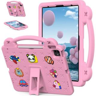EIDERWOOD iPad Air 13" (2025 / 2024) / Pro 13" (2024) /12.9" (2022-2018) Børne Cover m. Håndholder - Lyserød