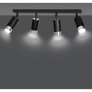 Hiro 4 Sort/Krom loftslampe - GU10, 230V, uden lyskilde