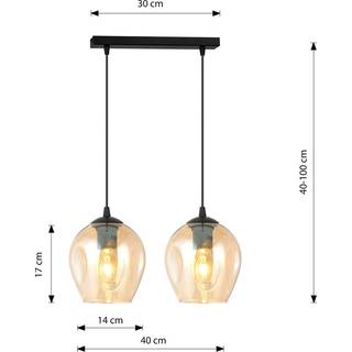 Istar 2 Sort/Rav pendellampe - Ø14 cm, E27, 230V, uden lyskilde