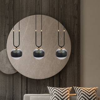 Glam 3 Sort/Stribe pendellampe - Ø14 cm, E14, 230V, uden lyskilde