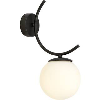 Boston K1 Sort/Opal væglampe - Ø15 cm, E14, 230V, uden lyskilde