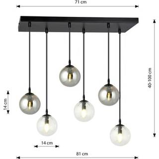 Cosmo 6 Sort MIX2 pendellampe - Ø14 cm, E14, 230V, uden lyskilde