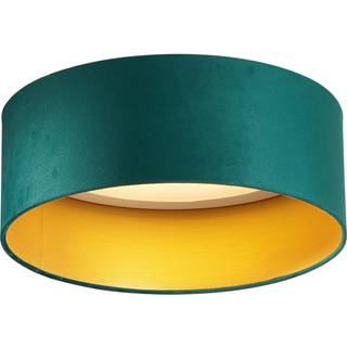 Moderne loftslampe grøn velour 40 cm inkl. LED 3-trins dæmpbar - Sue