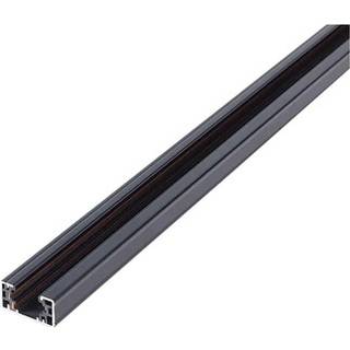 LEDlife 1 meter skinne til skinnespots - Sort, 1-faset, komplet med tilslutning og endeprop - Farve : Sort