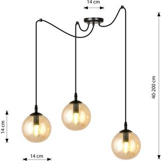 Gigi 3 Sort/Rav pendellampe - Ø14 cm, E14, 230V, uden lyskilde
