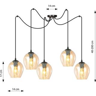 Level 5 Sort/Rav pendellampe - Ø14 cm, E27, 230V, uden lyskilde