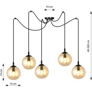 Gigi 5 Sort/Rav pendellampe - Ø14 cm, E14, 230V, uden lyskilde