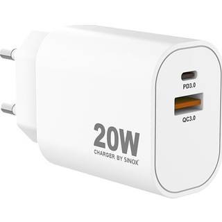 Sinox Pro oplader 20W - hvid (På lager i varehus)