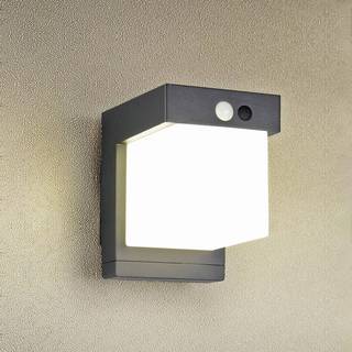 Solcellelampe Colombo, sort mat, højde 14 cm, sensor
