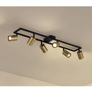 Lindby loftspot Bravius, messing, 6 lyskilder, jern Bravius Lindby, dæmpbar, Sort, Gangområde, Metal, Moderne