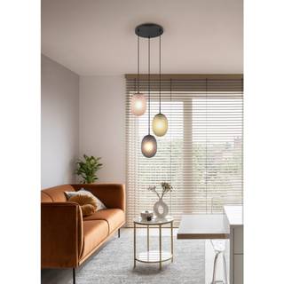 Facette hængelampe, flerfarvet, Ø 43 cm, 3 lyskilder, glas