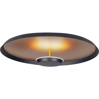 LED-loftlampe Oro, Ø 45 cm, sort/guld, metal, dæmpbar