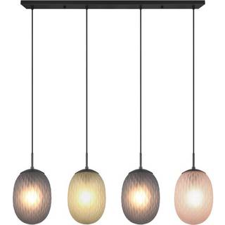 Facette hængelampe, flerfarvet, længde 117 cm, 4 lyskilder, glas