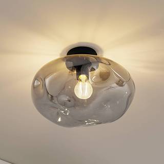 Loftslampe Lelia Lindby, dæmpbar, Aluminium/grå/zink, Stue/spisestue, Metal, Design