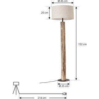 Gulvlampe Jorvan Lucande, Lyst træ, Stue/spisestue, Træ