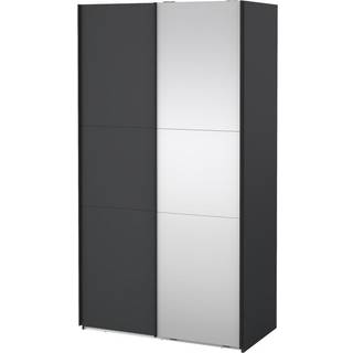 Como Garderobeskab 1 skydelåge +1 Skydelåge med spejl 120 x 220 cm - Grå