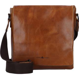 Umhängetasche Leder 26x25cm (M) "Newport" caramel