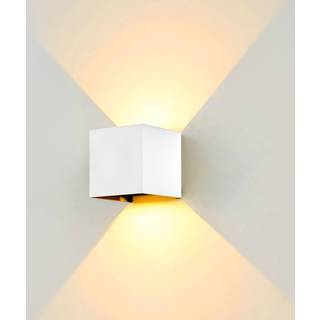 LEDlife CUBIC 6W væglampe - Hvid, firkantet, op/ned, justerbar, inde / ude, IP65, inkl. lyskilde - Dæmpbar : Ikke dæmpbar, Kulør : Varm