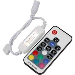 Mini RGB controller inkl. fjernbetjening - 12V (72W), 24V (144W)