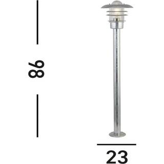 Vejlampe X Conrad, sølv, IP44, højde 51 cm, stål