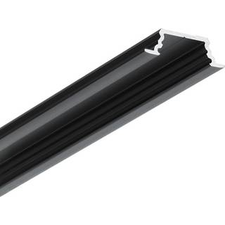 2m aluprofil GROOVE10.V2 A1C/U - Sort anodiseret, indbygget, LED skinne
