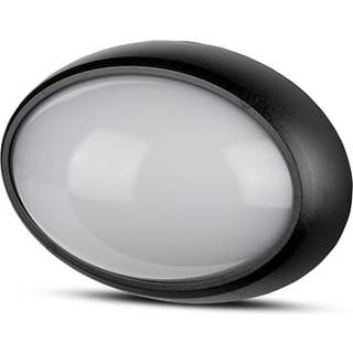 Fuloval Kuppel Lys 12W - 3000K, Sort Hus, IP54 - Kulør : Varm