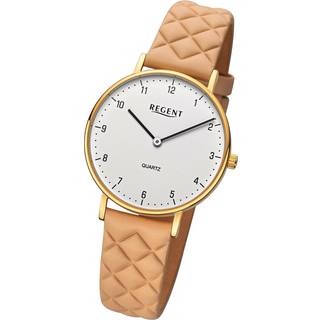 Regent BA-854 Damenuhr Quarz Beige/Goldfarben