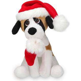 Plushland Xmas Pawpal med julemandens fyldte dyr plys dukkehund 8 tommer til b?rn - en perfekt juledagsgave p? denne ferie til babyer (Beagle)