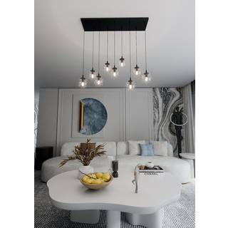 Cosmo 9 Sort/Transparent pendellampe - Ø14 cm, E14, 230V, uden lyskilde
