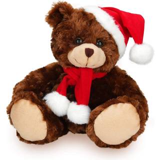 Plushland yndig bl?d og beh?ret julemanden Teddy Bear udstoppet dyreferie Toys Juletilbeh?r C En perfekt leget?jsgave til b?rn (Ny 6 tommer Xmas