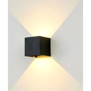 LEDlife CUBIC 6W væglampe - Sort, firkantet, op/ned, justerbar, inde / ude, IP65, inkl. lyskilde - Dæmpbar : Ikke dæmpbar, Kulør : Neutral