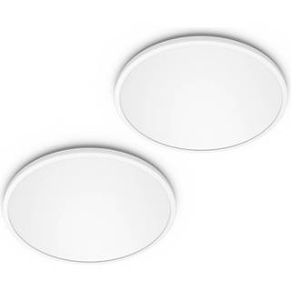 Philips LED loftslampe SuperSlim, dæmpbar, Hvid/opal, Arbejdsværelse, Plast, Moderne